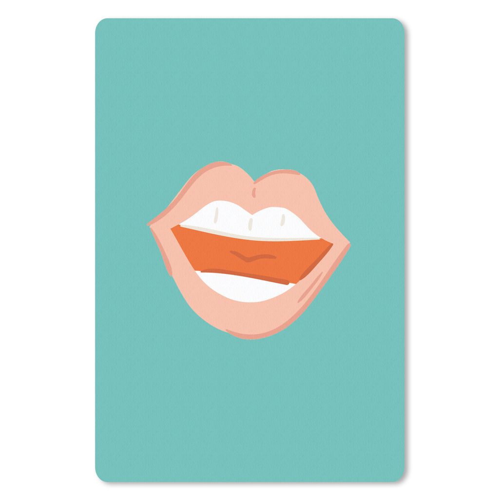 MuchoWow Mauspad Mousepad Blau - Zähne - Rot 18x27 cm - Mousepads - Maus Mat - Pad - Mausunterlage