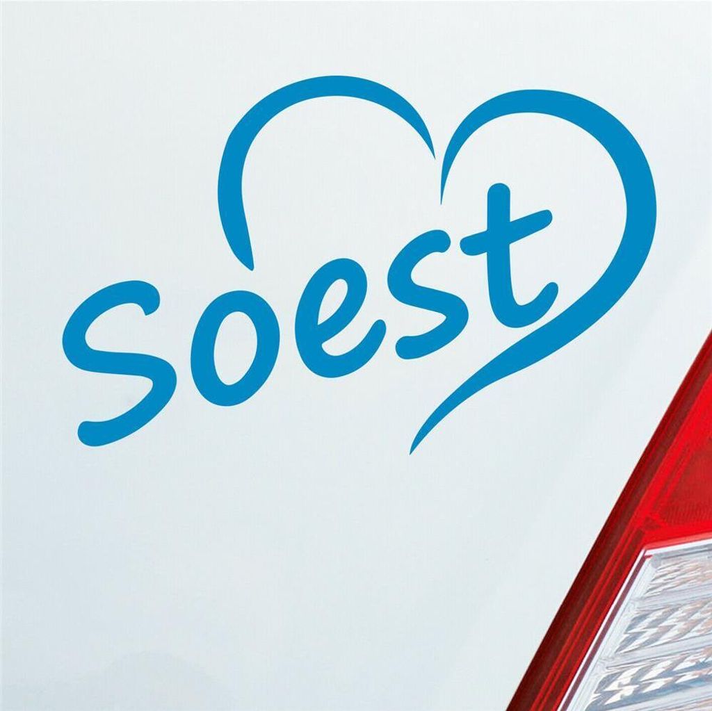 Auto Aufkleber Hansestadt Soest Herz Stadt City Liebe Love 13x8 cm Hellblau Sticker Heckscheibenaufkleber