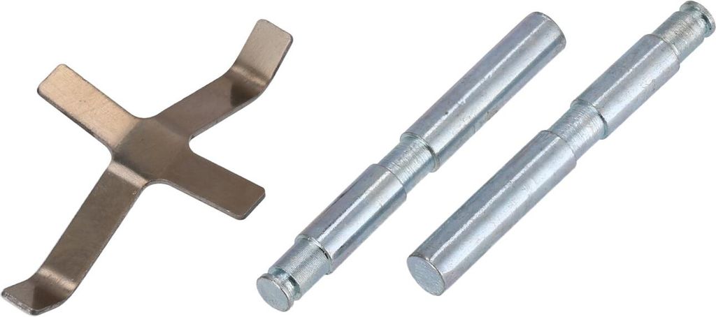 Set: 2 Führungsstifte für Bremsklötzer + Rückstellfeder, für Bremsattel - für MZ ETZ125, ETZ150, ETZ250, ETZ251, ETZ301