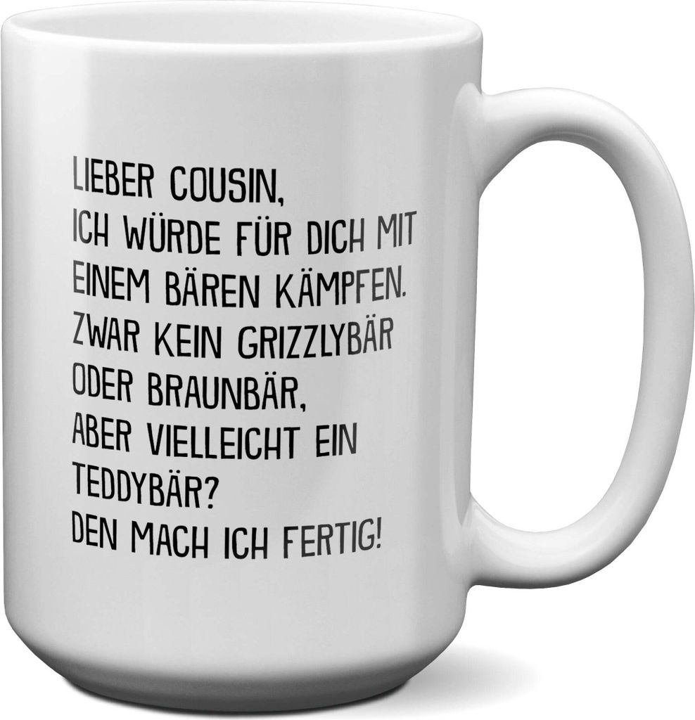 22Feels XL Tasse Bester Cousin Geschenk Geburtstag Weihnachten Jungs Männer Kaffeetasse Du Wirst Cousin Geschenkidee Bürotasse