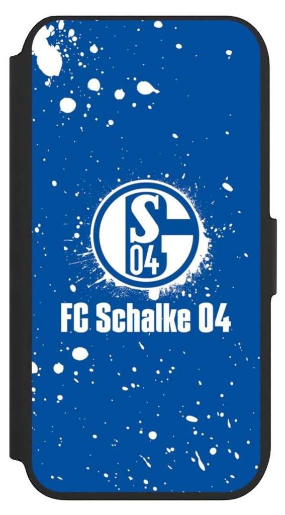 NIVOCASE Klapphülle für Apple iPhone 8 Handyhülle aus Kunst Leder NIVOflip schwarz FC Schalke 04 Logo S04