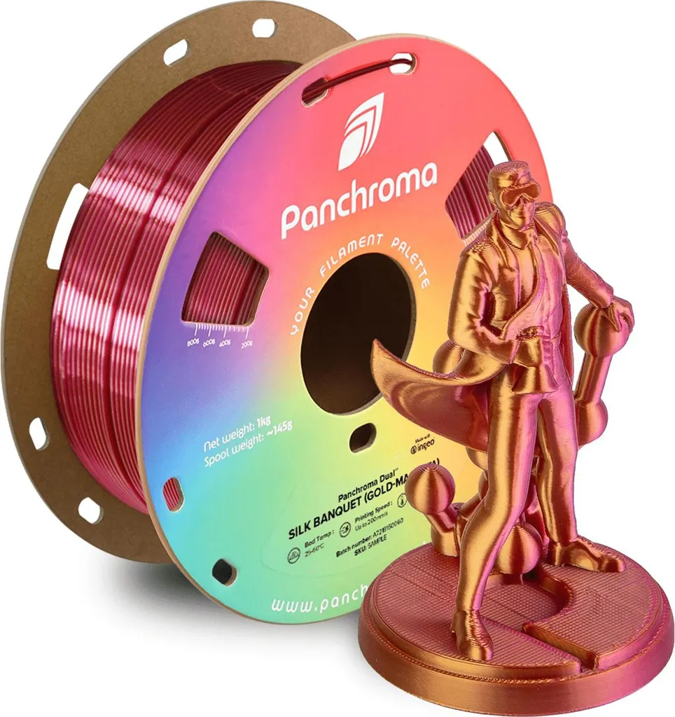 Panchroma™ PLA Dual Silk, colore:Banquet Gold-Magenta, dimensione filamento:1,75 mm, peso:1 kg