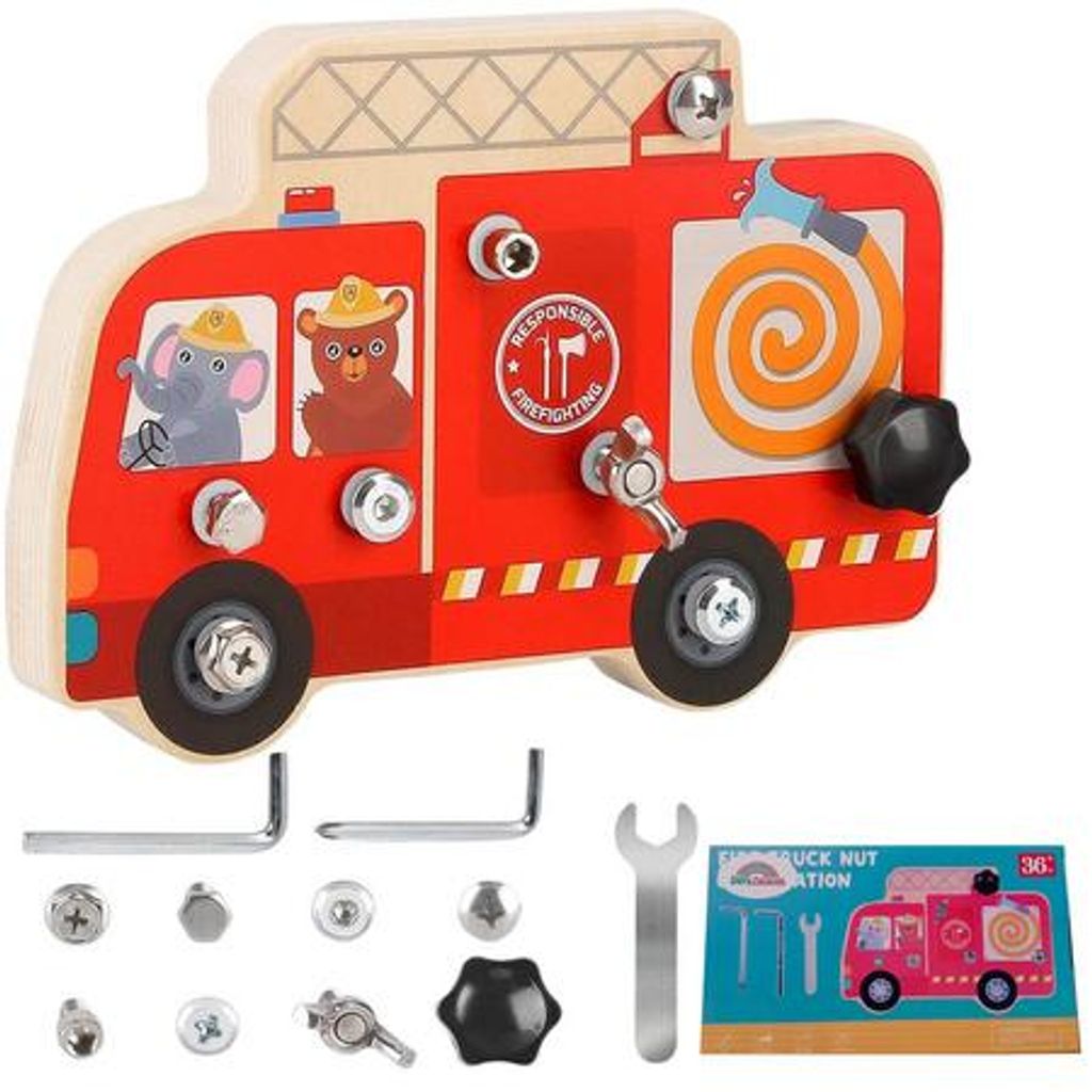 Holz Schraubbrett Motorikspielzeug Montessori Schraubbrett Produktbild 