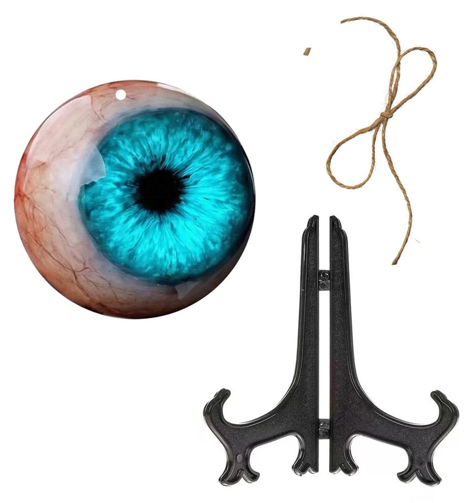 Realistische gotische Augapfel-Dekoration, 2D-Tischdekoration mit Ständer, Horror-Geschenk für Liebhaber düsterer Fantasy-Kunst, Halloween-Dekor...