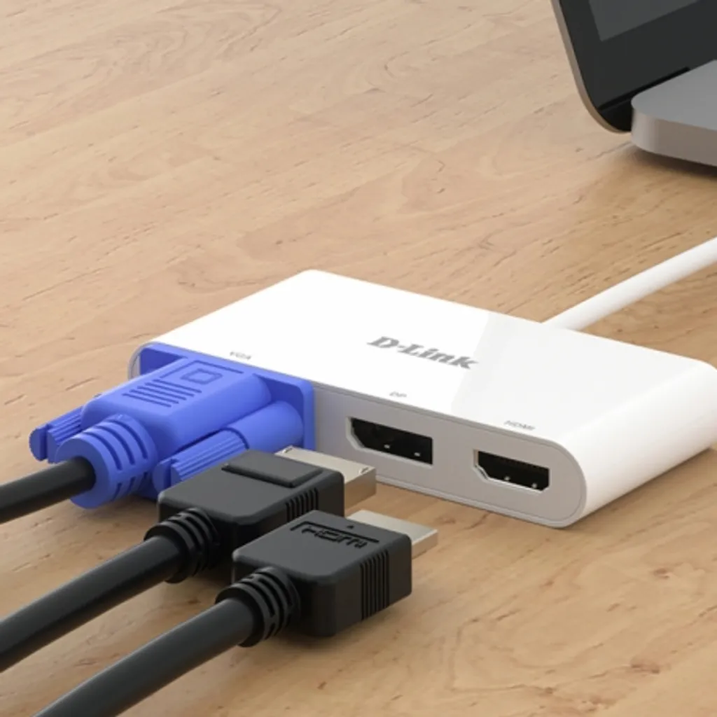 Adaptateur D-Link USB-C vers HDMI DP VGA 4K haute résolution portable - 7