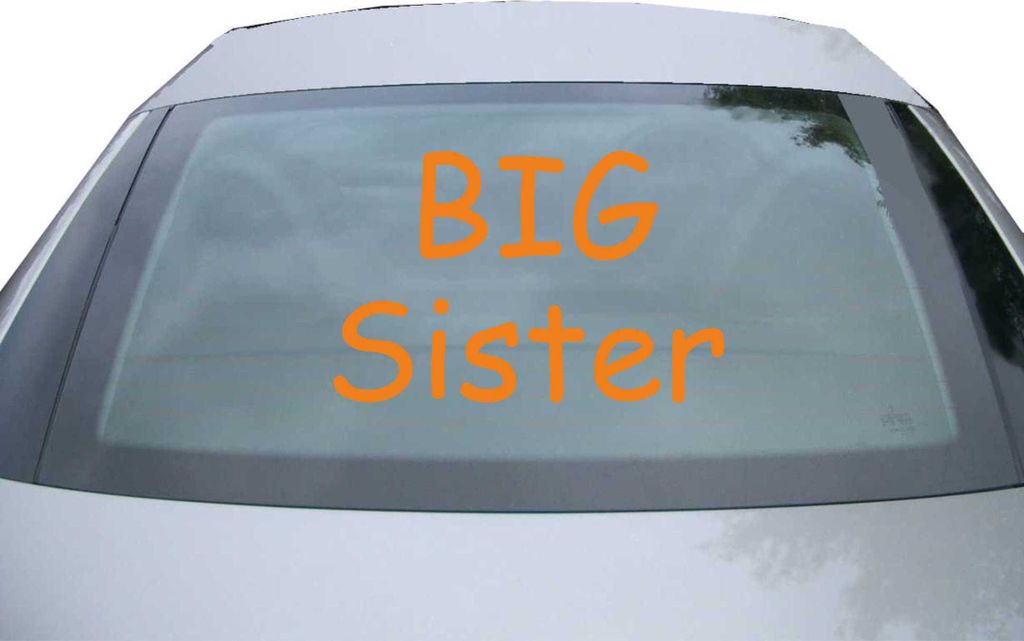 Indigos UG - Aufkleber Heckscheibe & Motorklappe DE6932 - orange - 600x386 mm - Big Sister - Auto Scheiben Fenster Heckklappe Tuning Racing JDM - D...