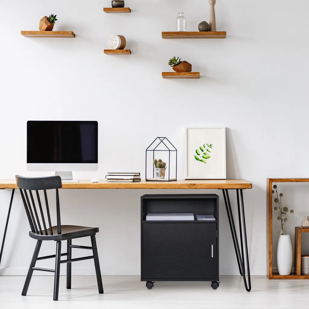 Caisson de bureau mobile 3 compartiments robuste et compact blanc - 5