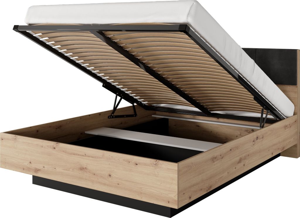 Bett TALLY - C Bettgestelle Lattenrost 160x200 cm mit gasdruckfeder Bettkasten Bettrahmen