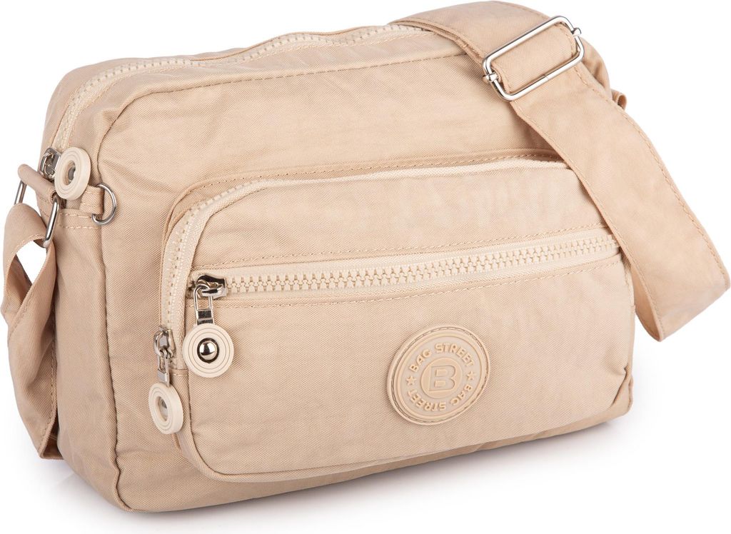 Bag Street Kleine Leicht Damen Herren Umhängetasche Hellbeige