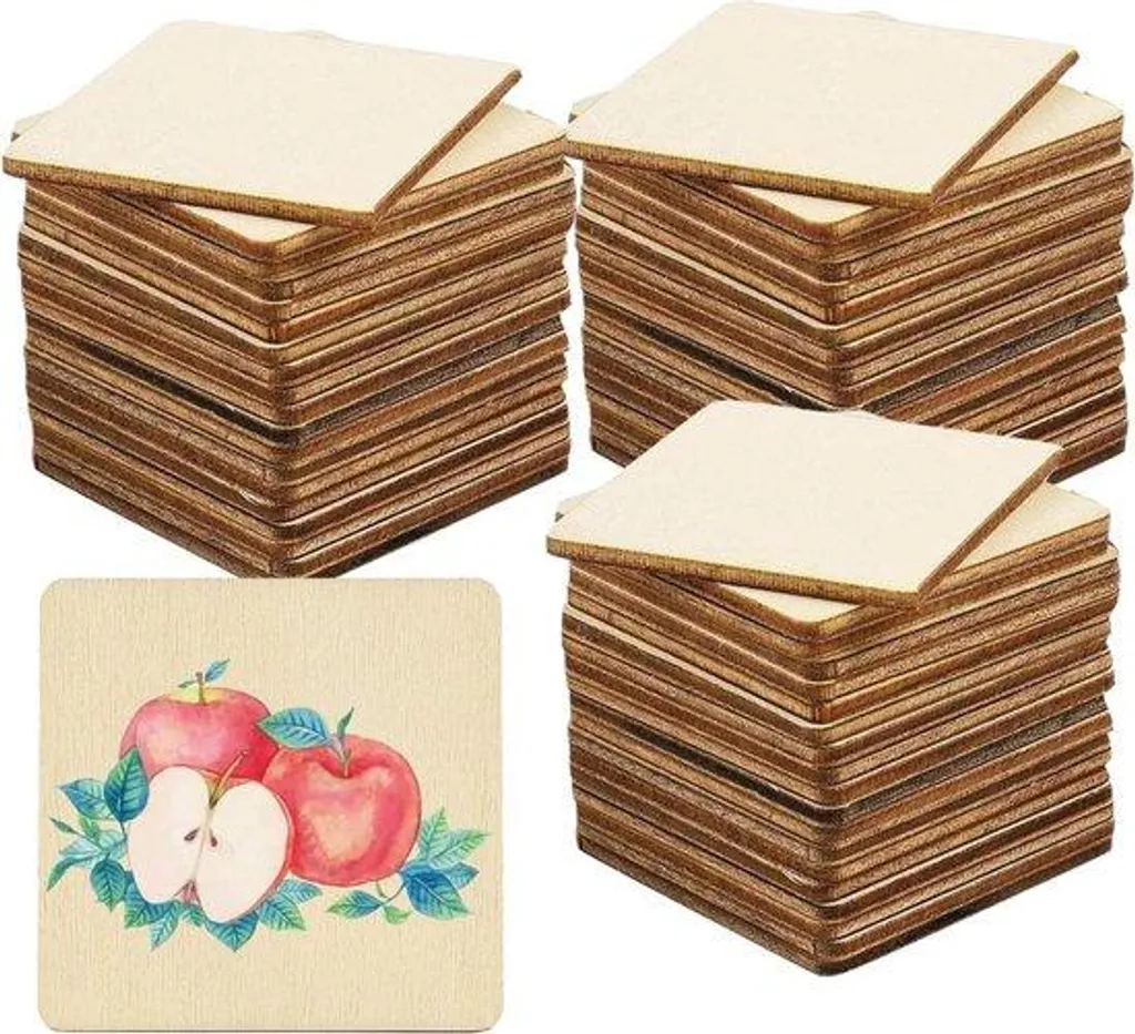 Lot de 50 roues en bois 10 cm disques non taillés pour projets laser DIY