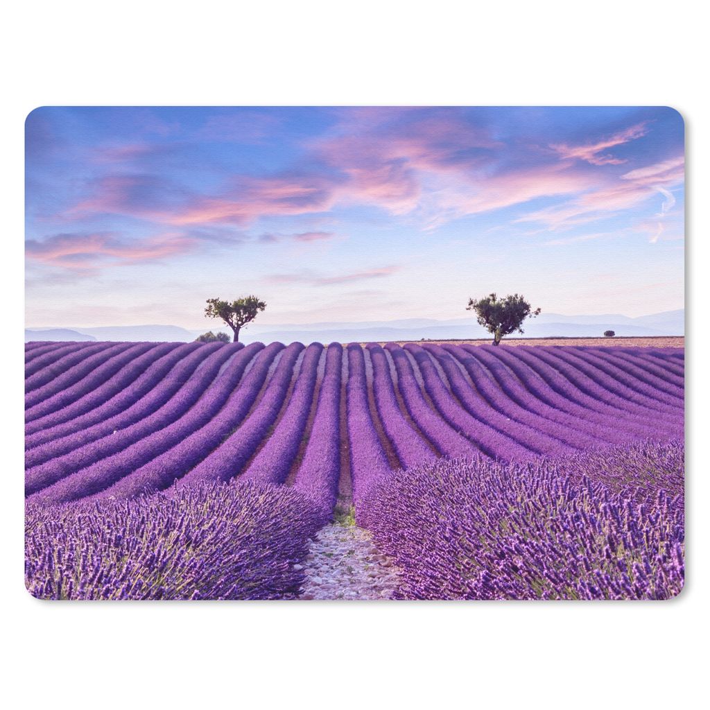 MuchoWow Mauspad Mousepad Lavendel - Natur - Lila - Bäume - Blumen 40x30 cm - Mousepads - Maus Mat - Pad - Mausunterlage - Anti Rutsch