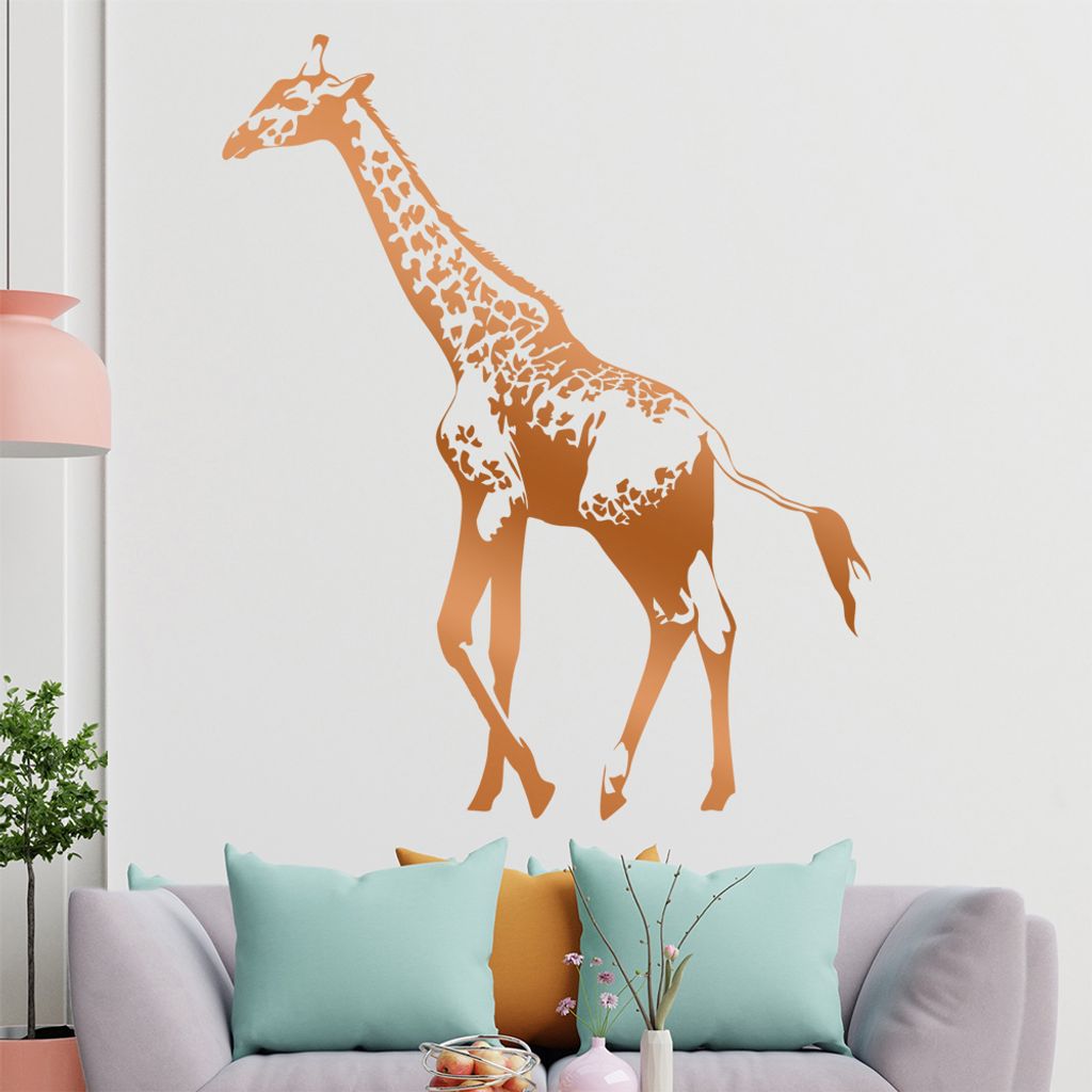 KIWISTAR Giraffe Afrika Langhals Wandtattoo in 6 Größen - Wandaufkleber Wall Sticker - Dekoration, Küche, Wohnzimmer, Schlafzimmer, Badezimmer