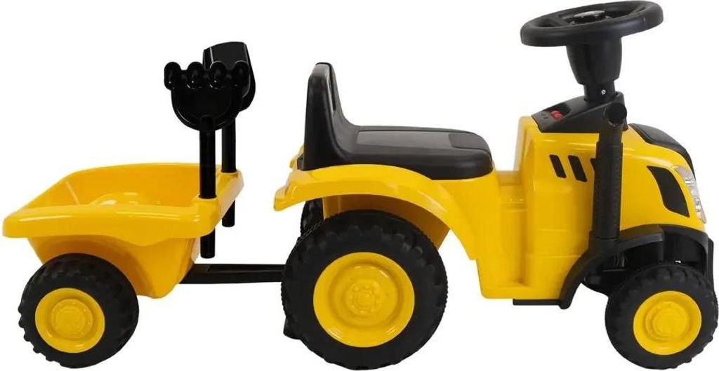 Bandits & Angels Kinderauto CAT Traktor mit Anhänger ab 1 Jahr - Gelbes Kinderauto - Kinderauto für Jungen - Caterpillar