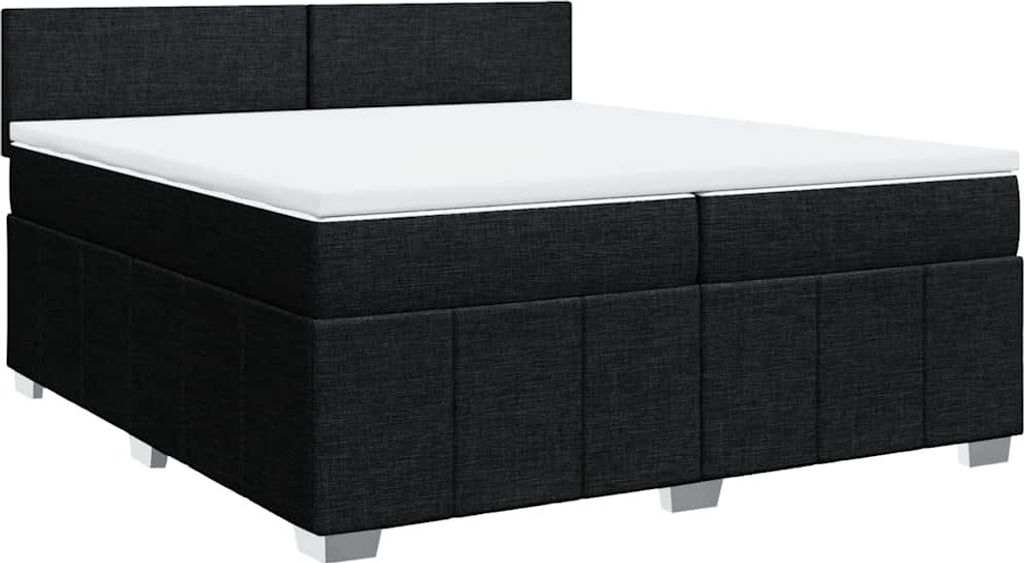 vidaXL Boxspringbett mit Matratze Schwarz 200x200 cm Stoff Produktbild 
