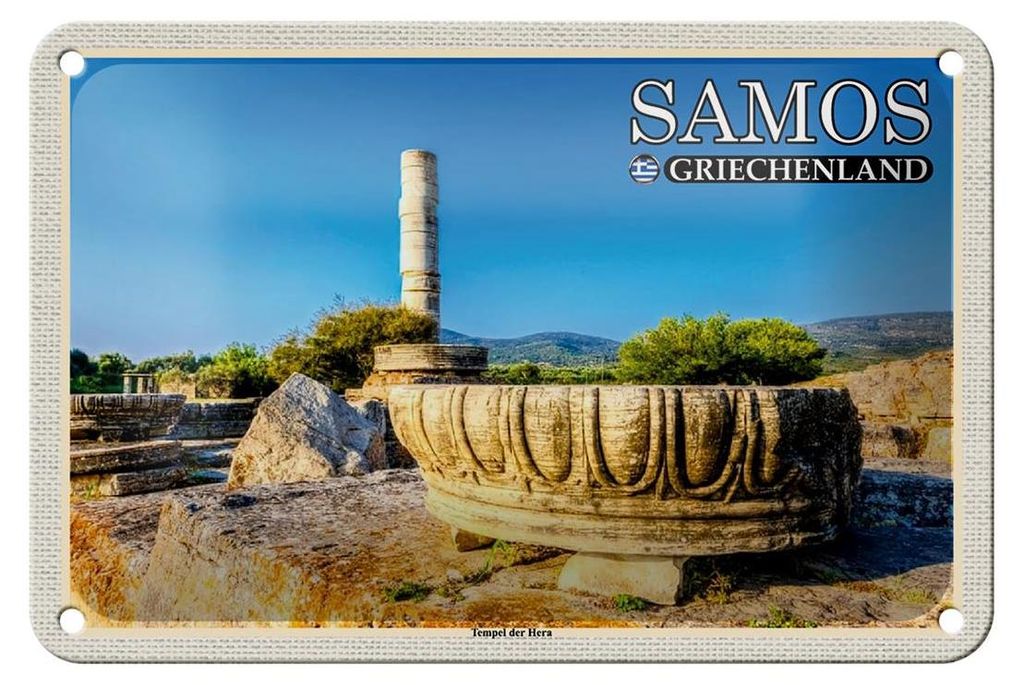 Blechschild Reise 18x12cm Samos Griechenland Tempel der Produktbild 