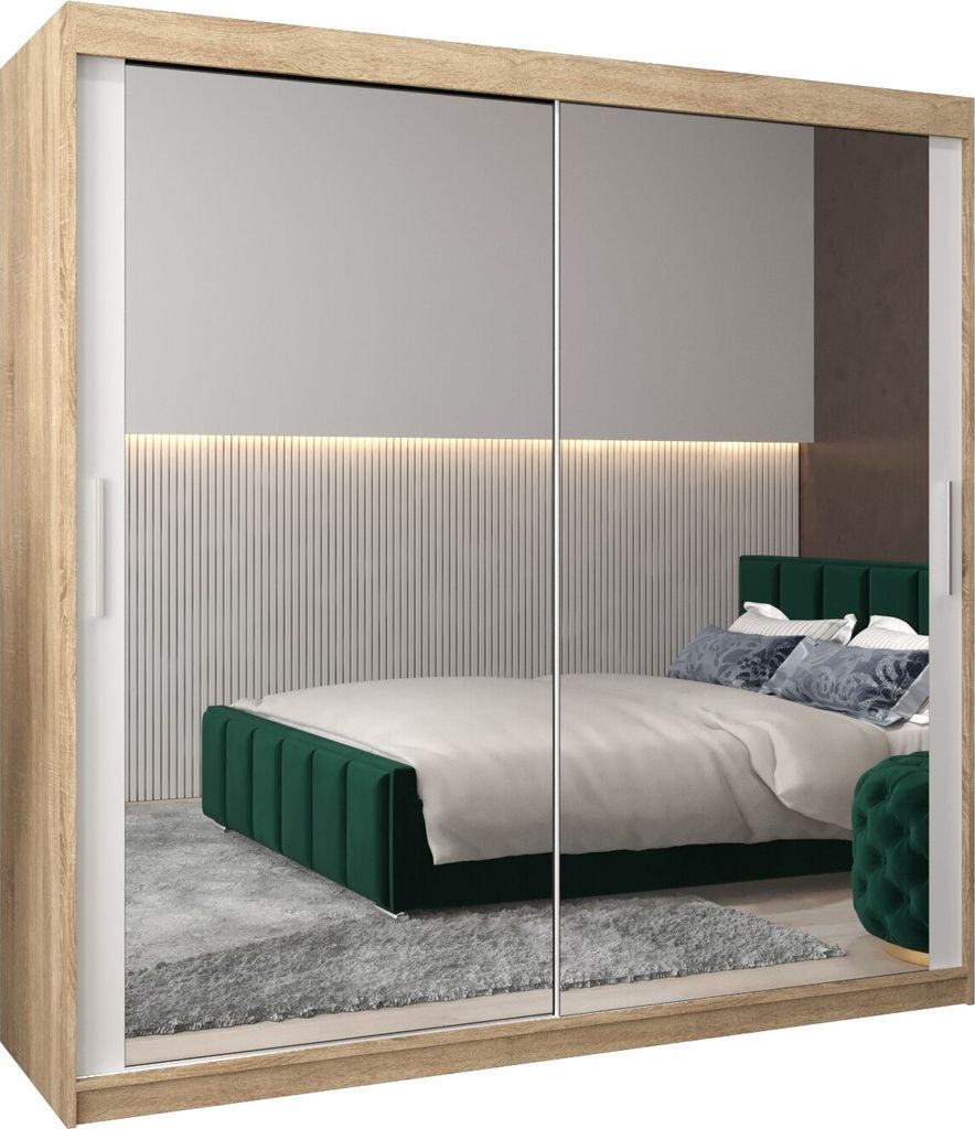 Kleiderschrank, Schiebetürenschrank Schlafzimmer, Schrank mit Spiegel TOKYO 3 200 cm
