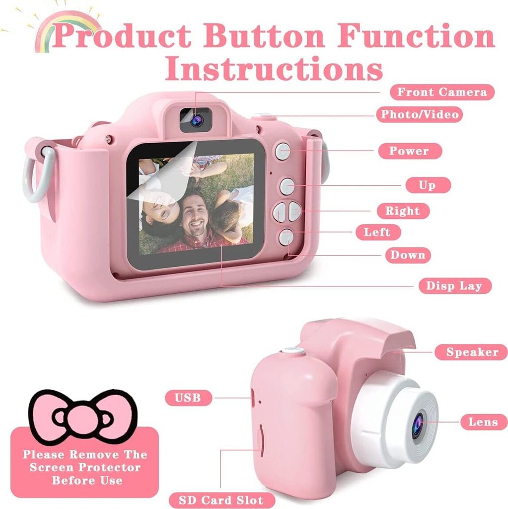 Kinder Kamera, 2.0”Display Digitalkamera Kinder, 1080P HD Produktbild 7
