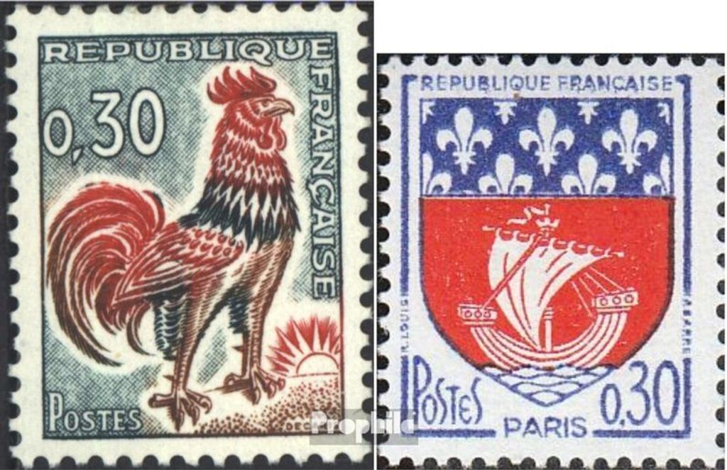 Briefmarken Frankreich 1965 Mi 1496,1497 (kompl.Ausg.) Produktbild 