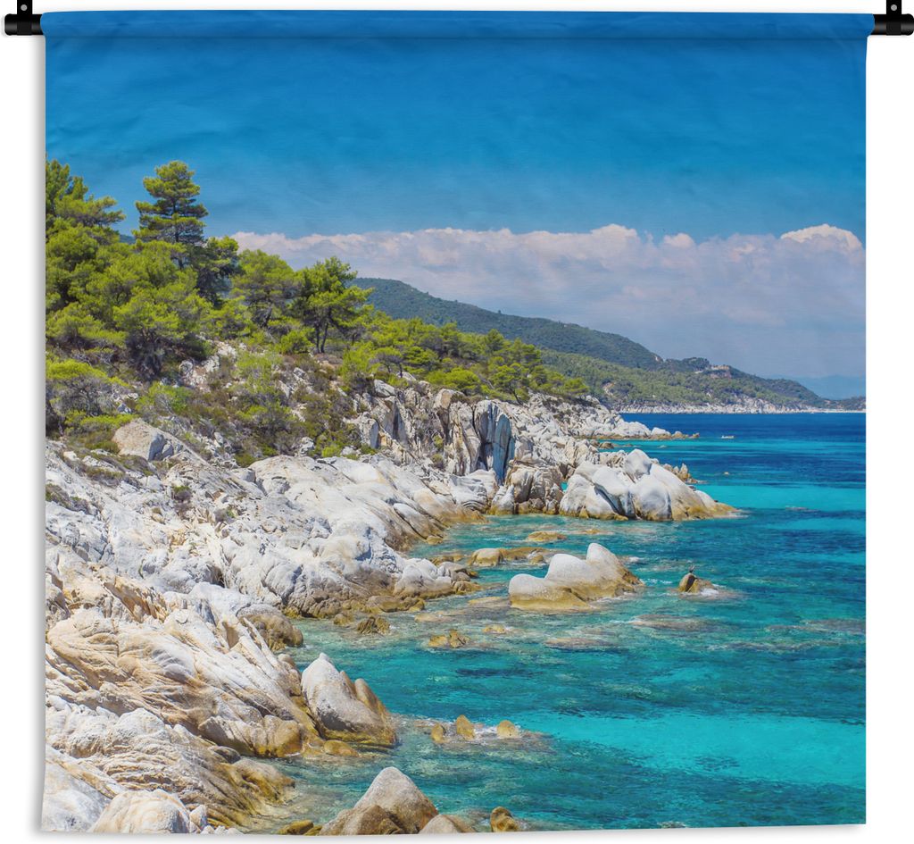 MuchoWow Wandteppich Wandbehang Meer - Sommer - Tropisch 90x90 cm Tapisserie Dekoration Wandtuch - Wandaufhänger