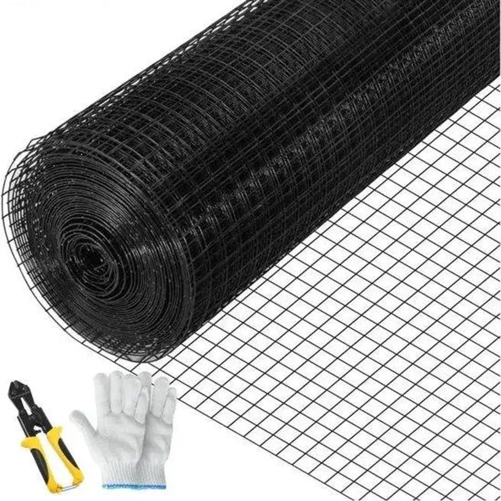 Toile pour quincaillerie soudée noire 61 cm x 30,5 m en vinyle résistant