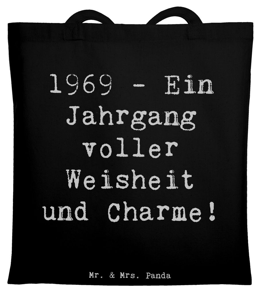 Mr. & Mrs. Panda Shopping Tasche Spruch 1969 Geburtstag - Schwarz - Geschenk, Alter, Tote Bag, Beutel, Happy Birthday, Geschenkidee, dokumententasc...