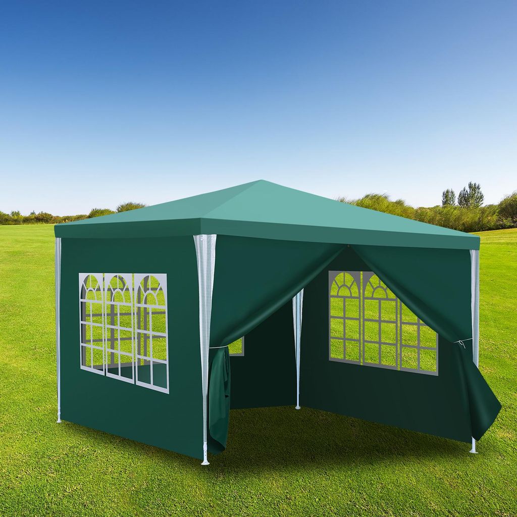 Faziango 3 x 3m Pavillon Wasserdicht Gartenzelt, UV-Schutz 50+ Pavillons & Partyzelte Festzelt mit 4 Seiten für für Camping / Garten / Hochzeit /...