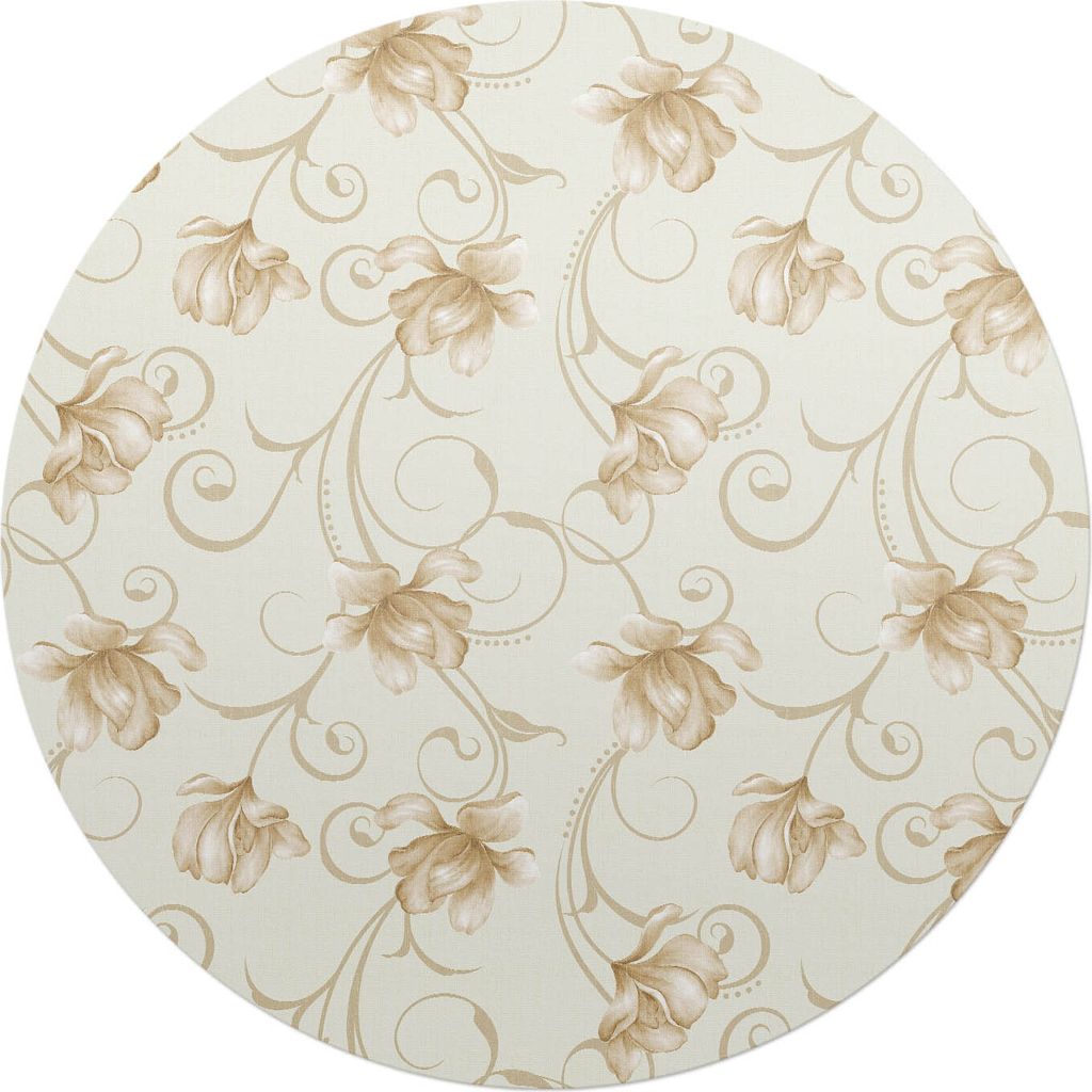 Blumenornament – Bodenschutzmatte – Stuhlunterlage – Bürostuhlmatte – Rutschfeste Bodenmatte – Schutzmatte für Hartboden – fi 100 cm