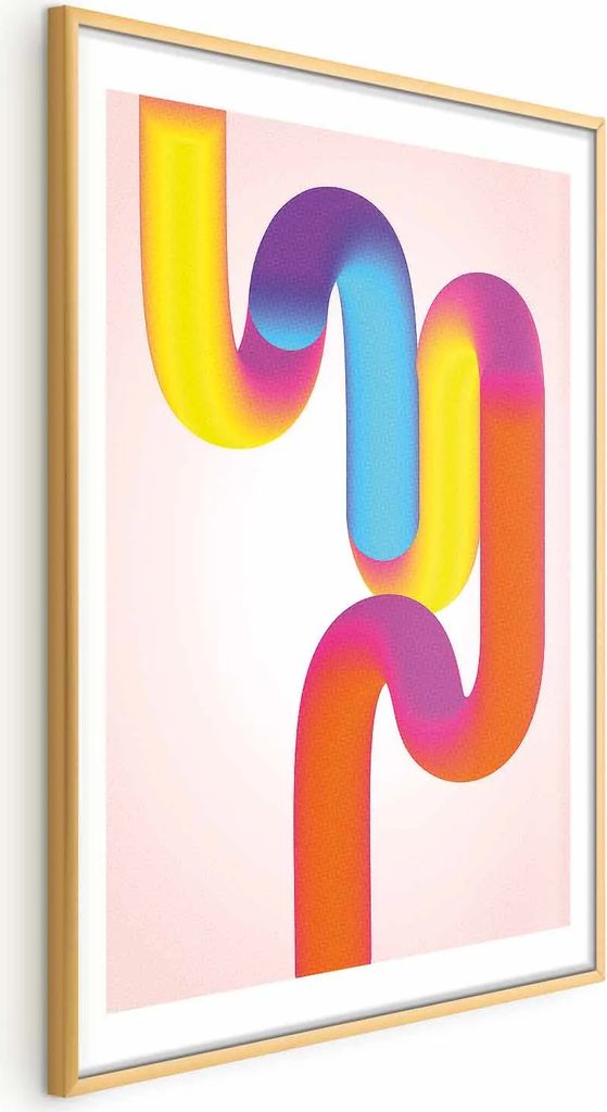 Posterpapier Poster - Rainbow Tubes - abstract illustration with colorful gradients 29.7x42 cm 3D a-A-10548-ao-a