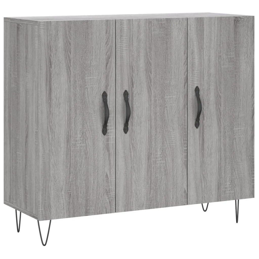 SYFAX™ Credenza Grigio Sonoma 90x34x80 cm in Legno Multistrato