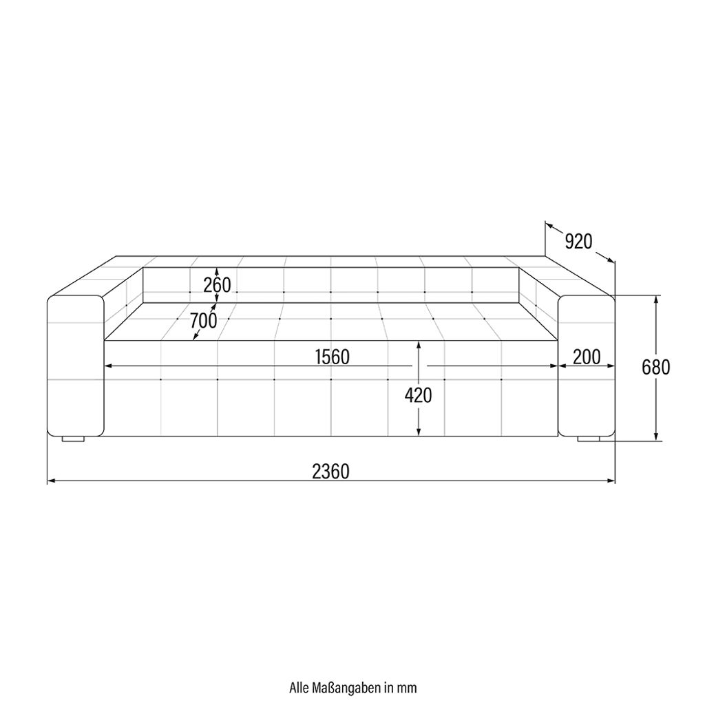 HOME DELUXE - Teddy Canapé COMO - Couleur : Beige, Env. 236