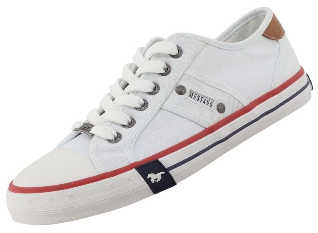Mustang Herren Canvas Sneaker Weiß