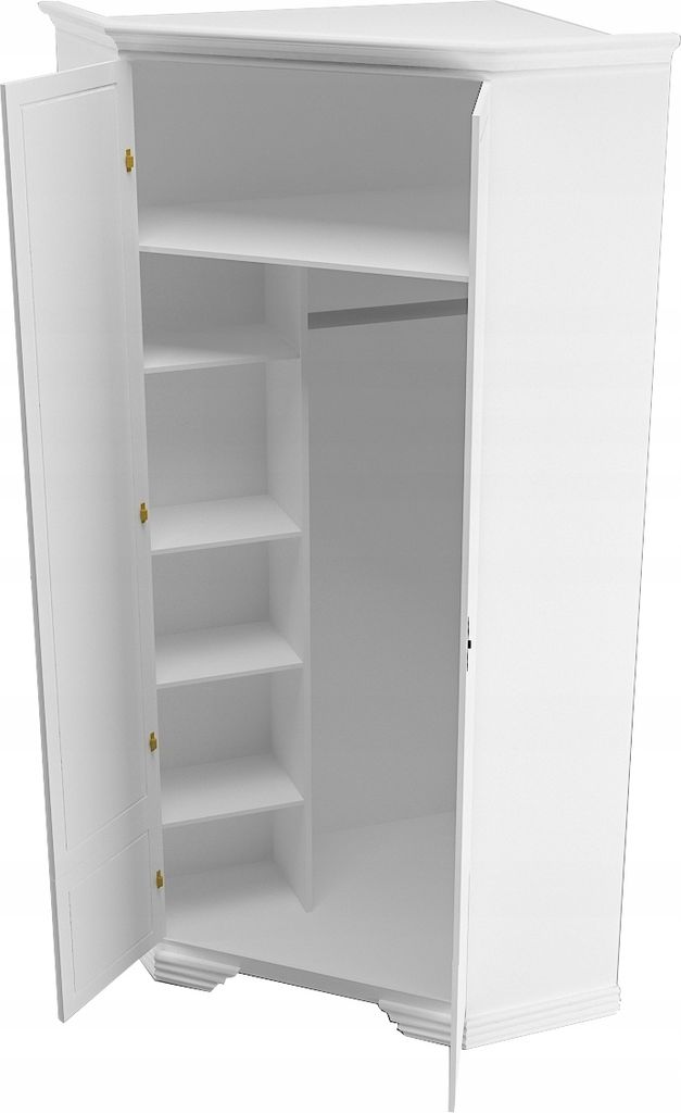Veľká rohová skriňa, biela, PREMIUM, police, 98 x 225 cm, Obrázok produktu 4