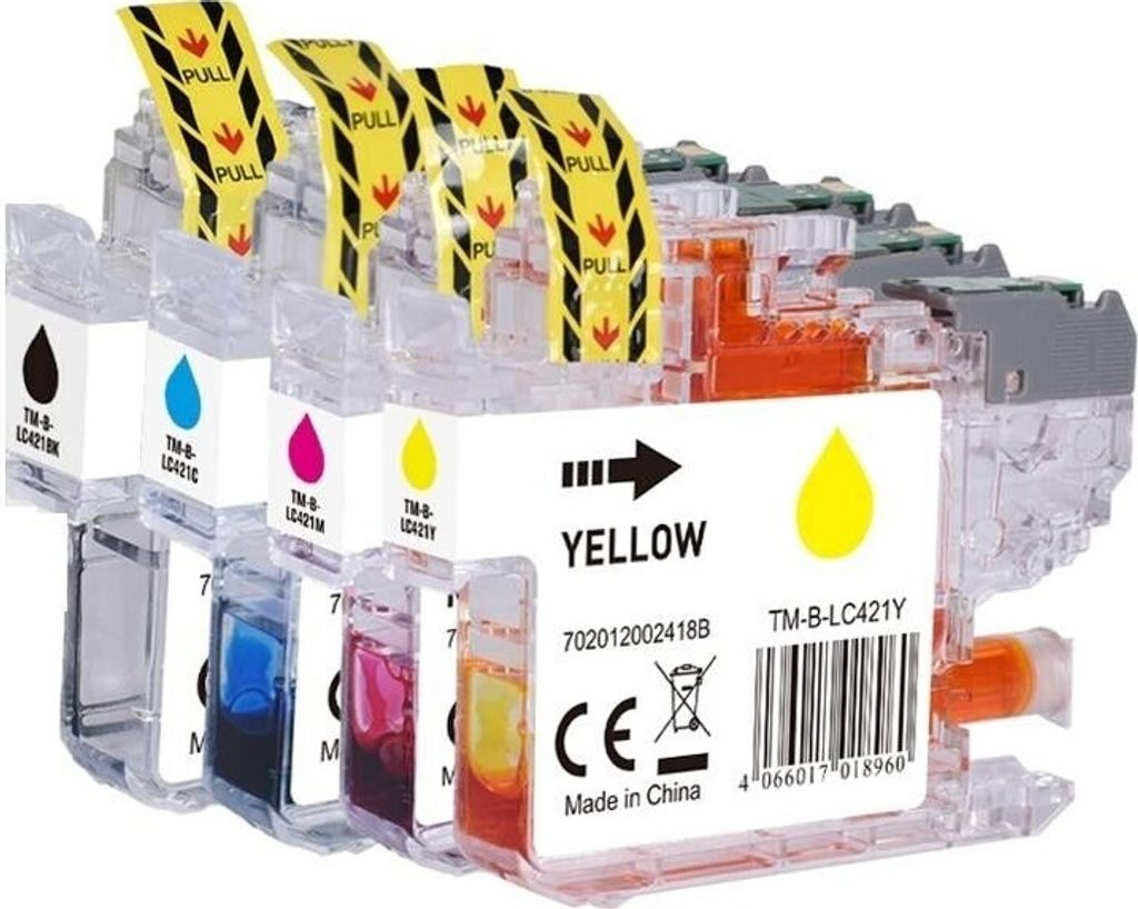 Multipack LC421 Alternativ Tinte für Brother / LC-421VAL / BK=10,5ml / C,M,Y=6,5ml