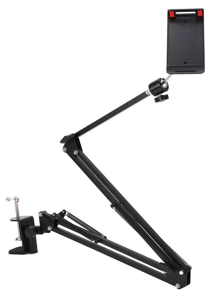 Support téléphone lit extensible 3 sections rotatif avec accès chargeur