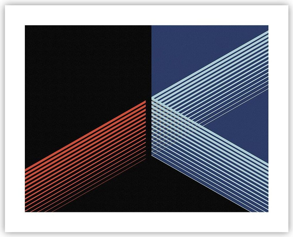 Poster - Poster ohne Rahmen - Abstraktion Schwarz Blau - 50x40 cm - Wand Bild - Wanddeko - Wandbilder - Kunstposter - Wandposter - Bilder - Kunstdr...