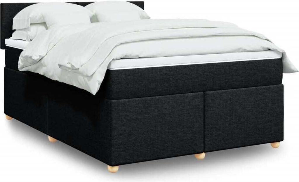 Maison Exclusive - Boxspringbett mit Matratze Schwarz 160x200 cm Stoff