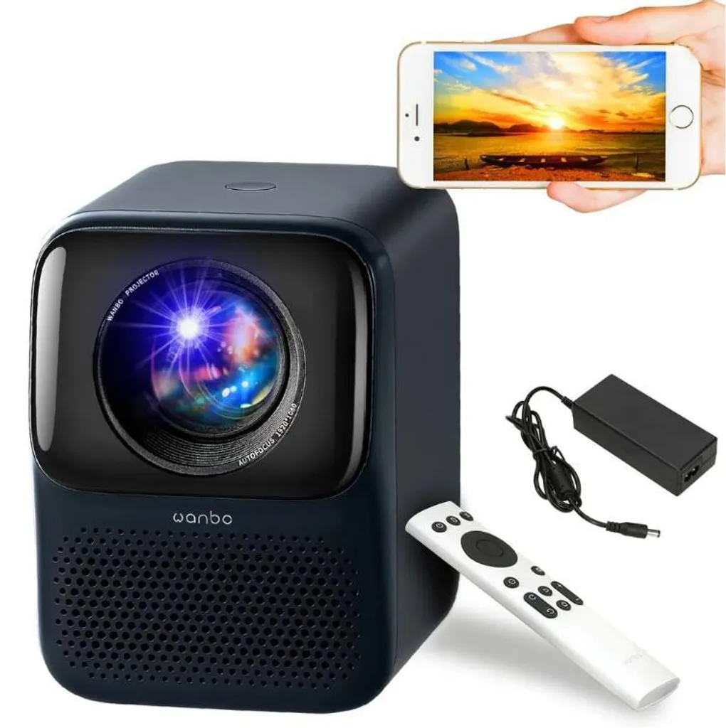 Wanbo Projector T2 MAX Bleu - Fini les écrans trop petits et encombrants
