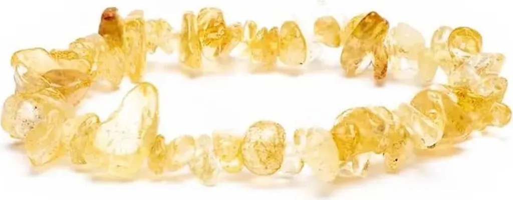 Bracelet Citrine Chips Élastique - Paquet de 3 Pièces de ±0,7cm Qualité