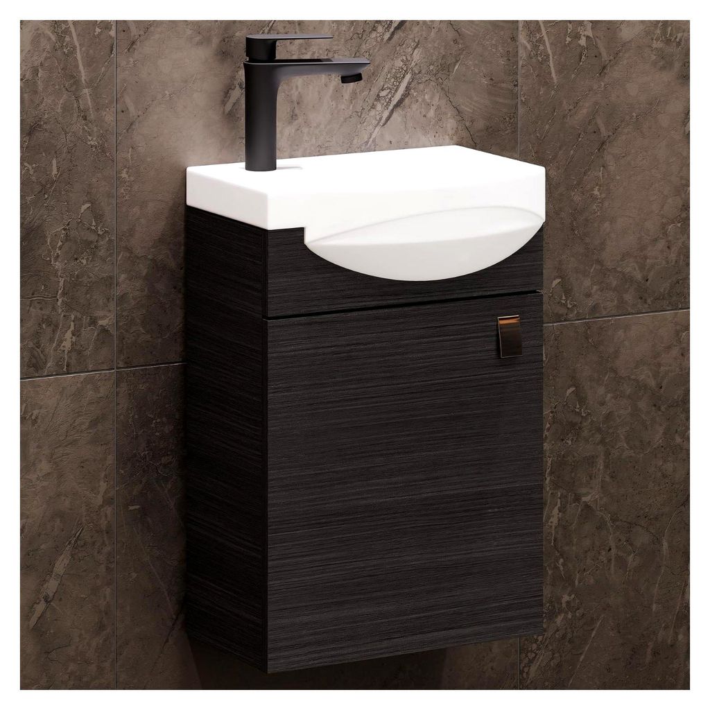Badmöbel Set Waschtisch mit Unterschrank 40 x 60 x 29 cm für Badezimmer und Gäste-WC, Anthrazit