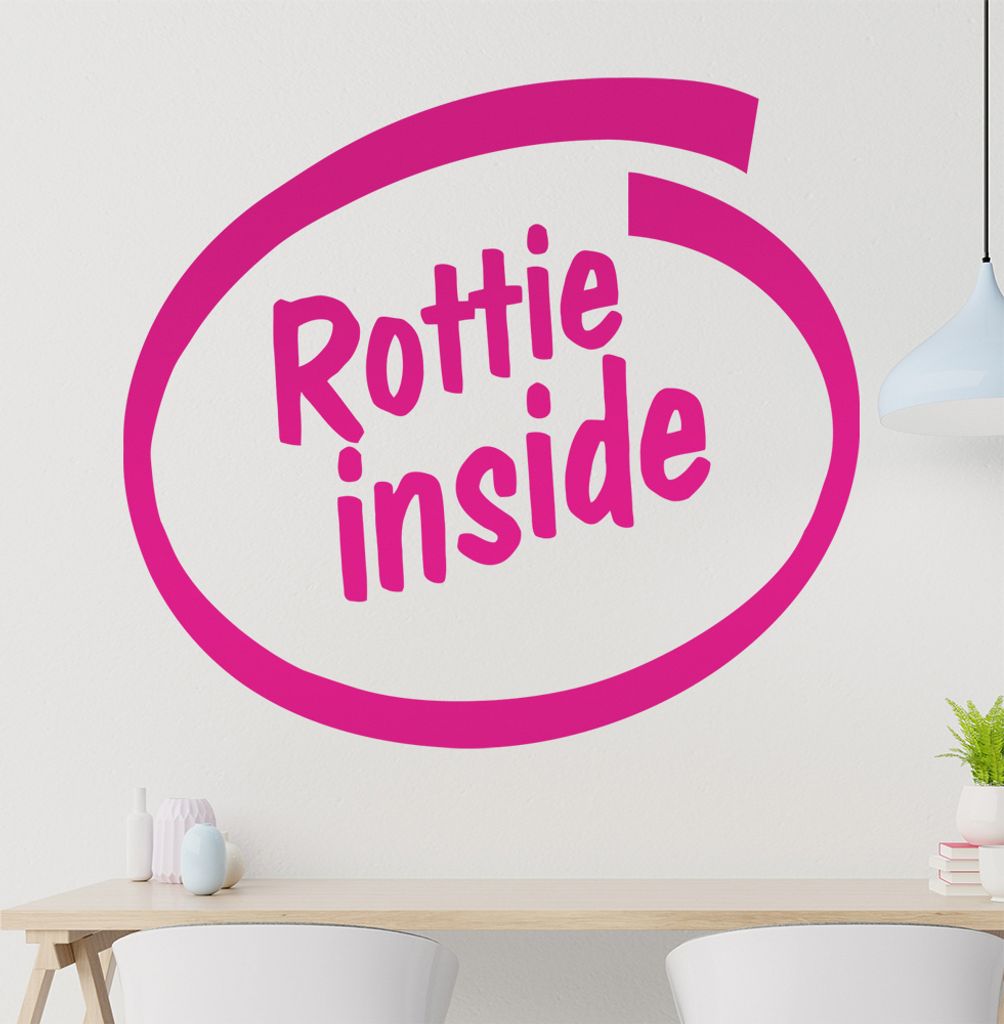 Rottie inside Wandtattoo in 6 Größen - Wandaufkleber Wall Sticker - Dekoration, Küche, Wohnzimmer, Schlafzimmer, Badezimmer