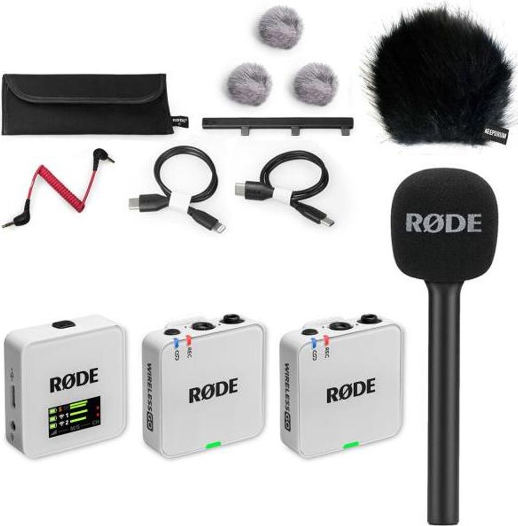 Rode Mikrofon-Funksystem Wireless GO Gen 3 Weiss Interview Set 1 BK
