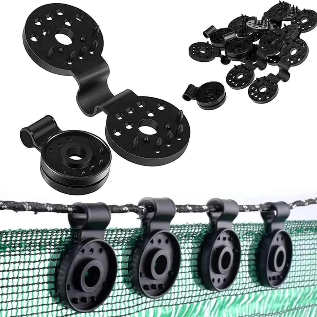 Fixations pour Filet d'Ombrage de Jardin et Serre - Clips Noirs en Lot de 50