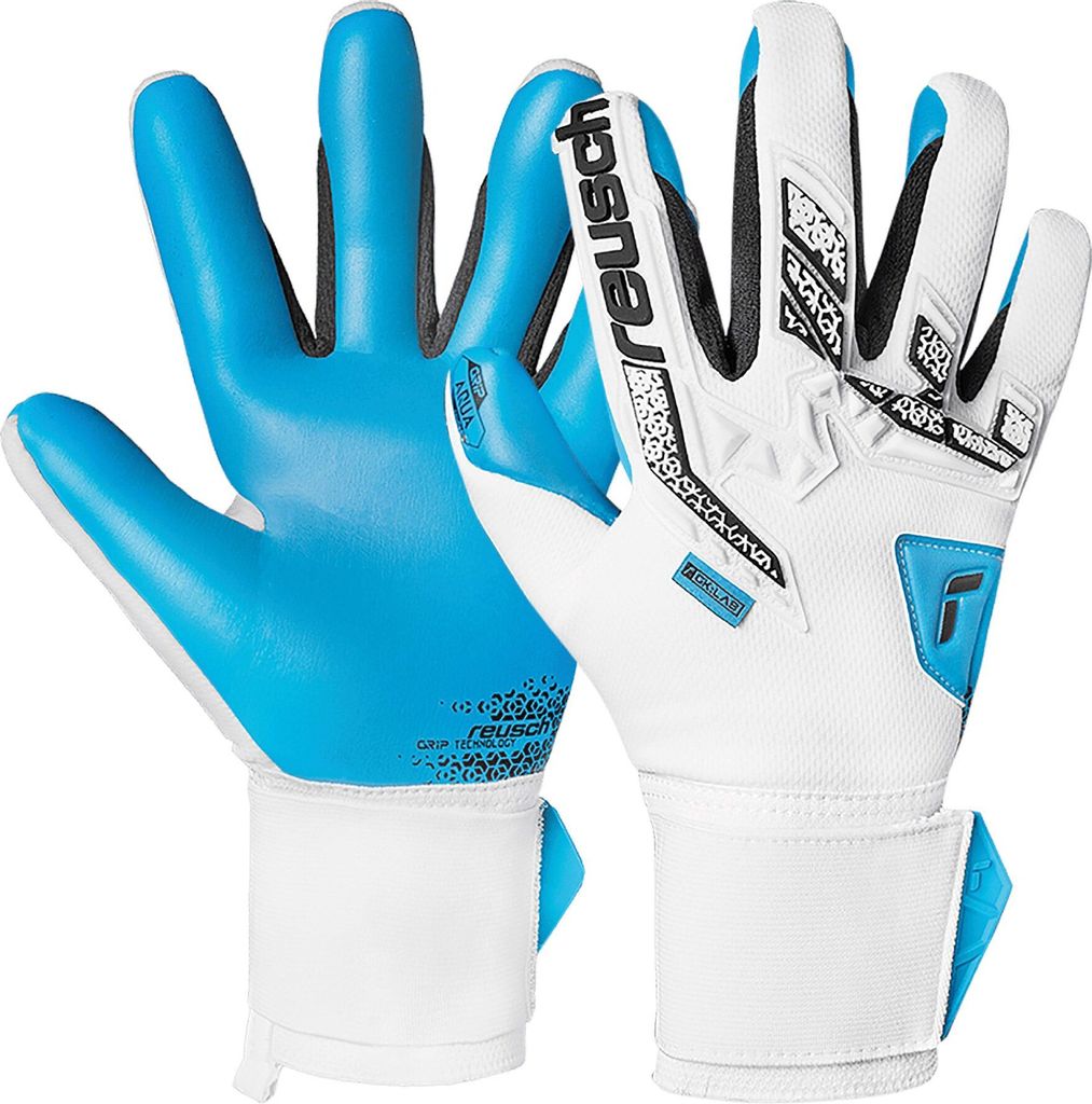 Reusch Torwarthandschuhe Attrakt Freegel Aqua mit Evolution Negative Cut 1126 white/black/aqua blue 10