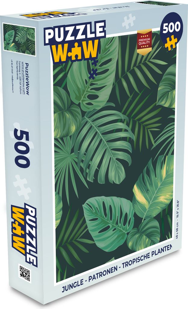 MuchoWow Puzzle 500 Teile Dschungel - Muster - Tropische Pflanzen - Jungen - Mädchen - Kinder - Denken - Spiel - Toy