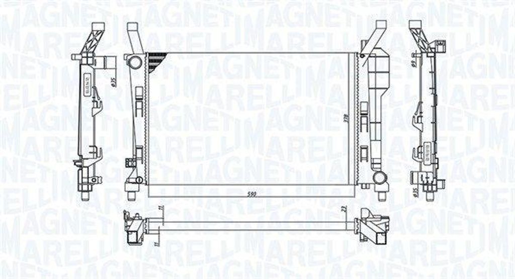 MAGNETI MARELLI 350213126200 Motorkühler OE 1695000303 kompatibel mit B-Klasse, A-Klasse