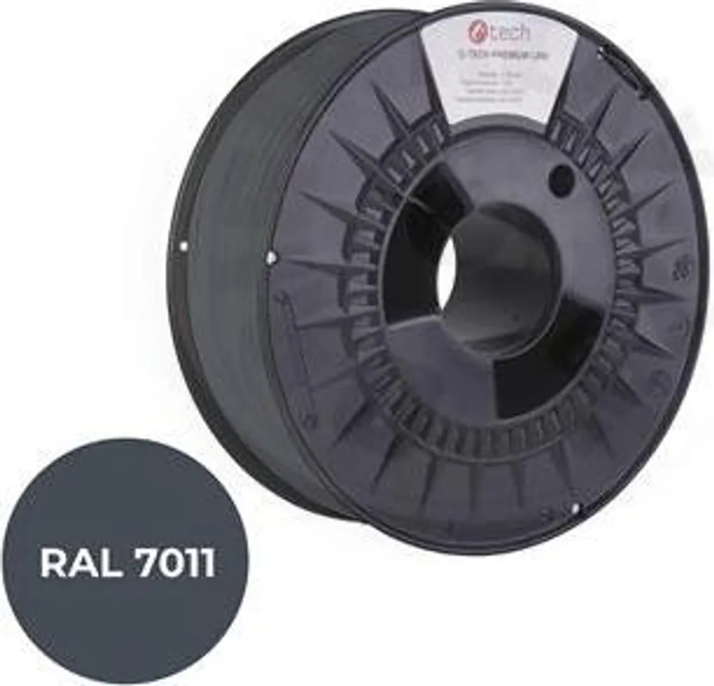 Bobine de Fil 3D PLA Gris Acier RAL7011 Premium Line C-TECH en 1.75mm