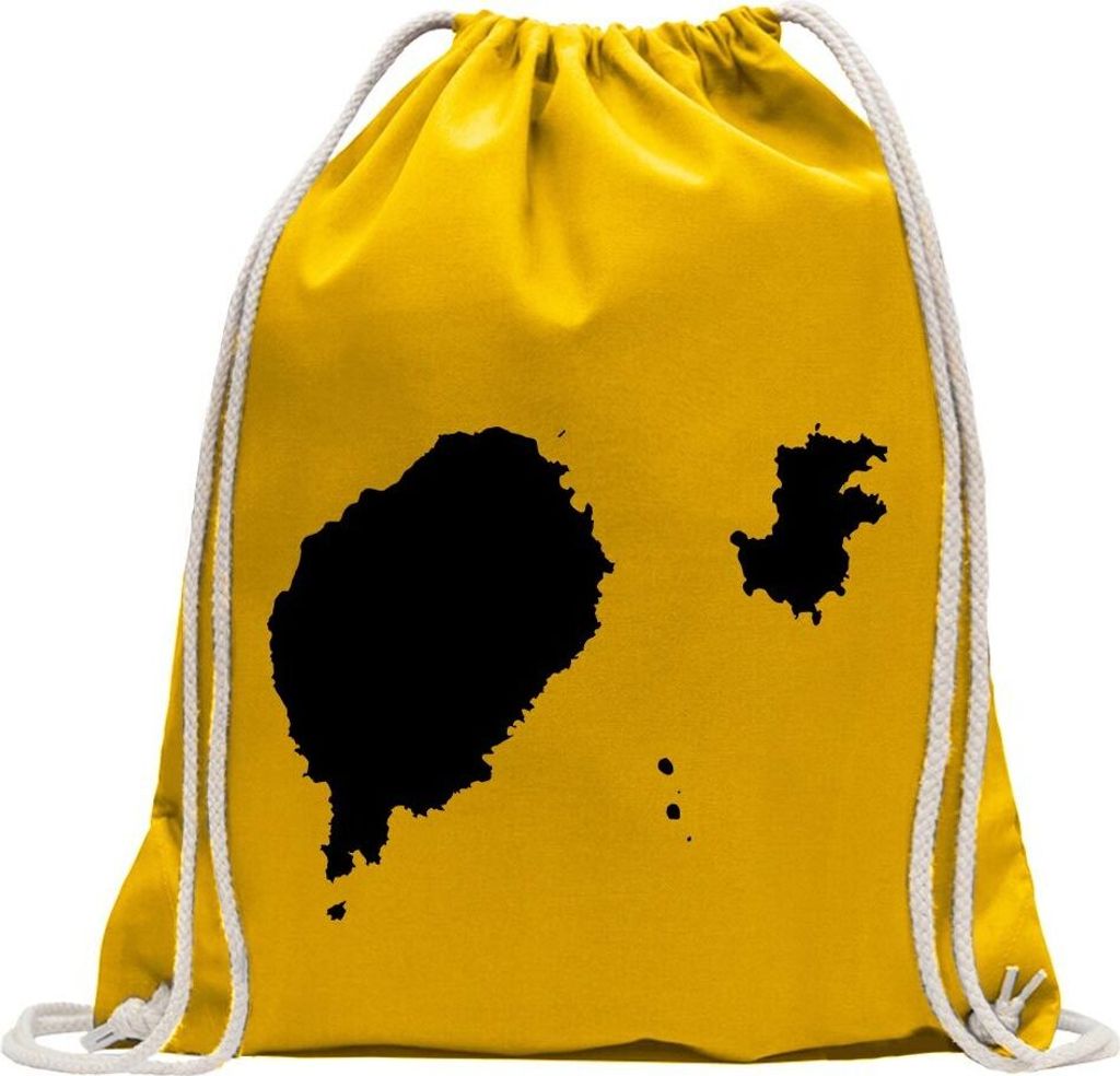 Kiwistar - Turnbeutel - gelb - São Tomé und Príncipe - Fun Rucksack Sport Beutel Gymsack Baumwolle mit Ziehgurt