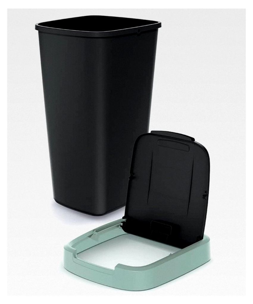 Abfalleimer 25L mit Schwingdeckel in Gelb – Mülleimer Compacta Q aus Kunststoff, Mülltrennsystem für Küche und Büro, Papierkorb mit 2-Wege-...