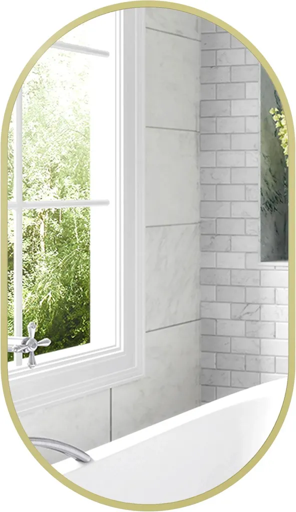 Miroir de salle de bain ovale noir pour meuble vasque - Design réversible