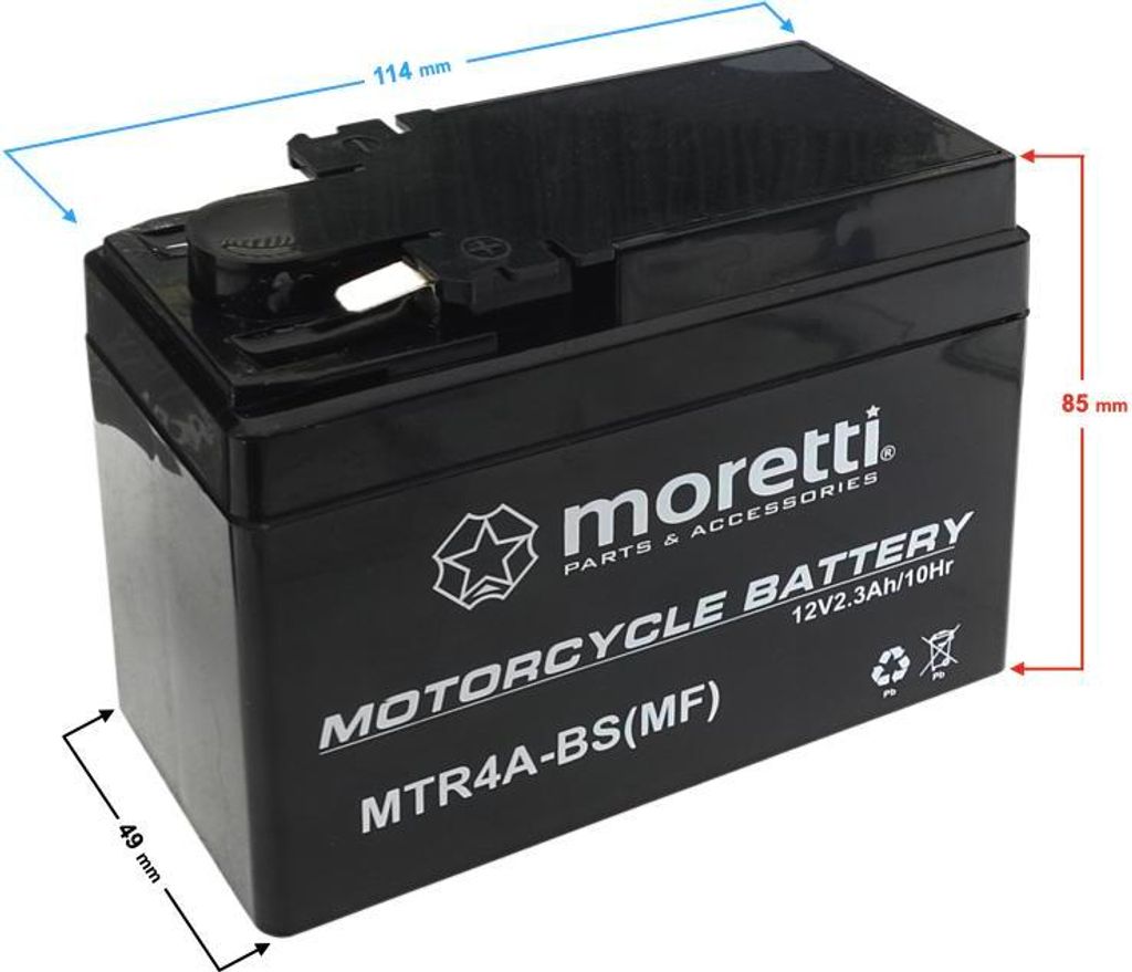 Moretti AGM (Gel) MTR4A-BS Batterie